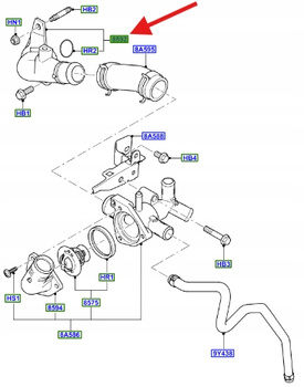 POŁĄCZENIE WYLOT WODY TRANSIT 2006-14 1373099 _ 6C1Q-8250-AA