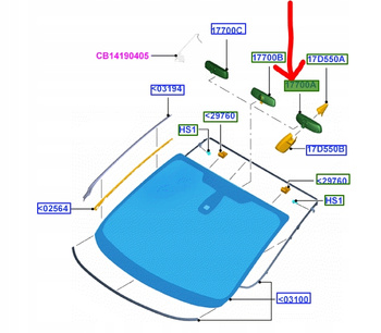 LUSTERKO WEWNĘTRZNE FORD UNIWERSALNE _5260683_ AU5A-17E678-AD