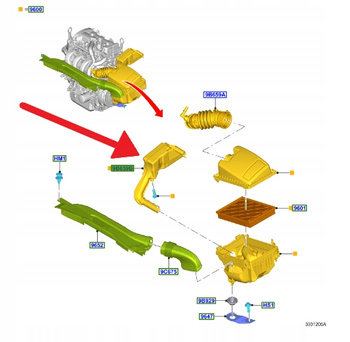 PRZEWÓD POWIETRZA 1.5 EB FORD FOCUS 2018- 2505435 _ JX61-9F764-EA