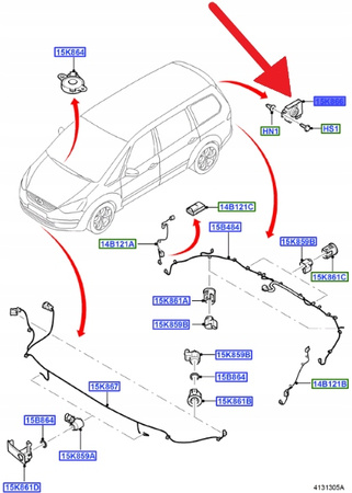 MODUŁ PARKOWANIA TYŁ FORD SMAX GALAXY 2006- OE 1463870 _ 7G92-15T850-AA
