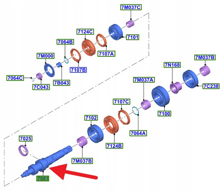 WAŁEK WYJŚCIOWY SKRZYNI 5.0 V8 MT82 MUSTANG 2017- OE 2322438 _ JR33-7061-AB