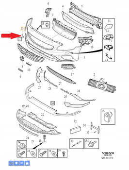 Zaślepka haka przód S60, V60 R-DESIGN OE 39834793