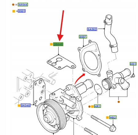 USZCZELKA POMPY VACUM FORD TRANSIT 2000- 2.4 DIESEL 1103683 _ YC1Q-2B045-BD