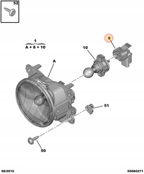 GNIAZDO ŻARÓWKI PSX24W KOSTKA HALOGENU CITROEN C3 C3 PICASSO DS3 OE 6224Q9