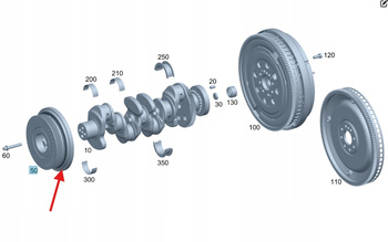 KOŁO PASOWE WAŁU KORBOWEGO DIESEL M654 MERCEDES OE A6540303500