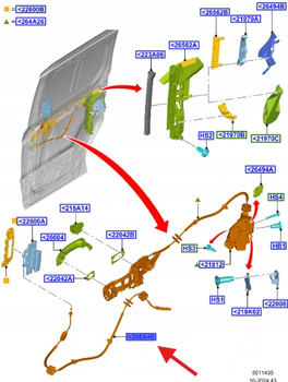 LINKA MECHANIZMU ZAMKA DRZWI CONNECT 2013- 2022503 _ DT11-V265B10-BC