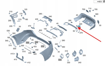 ZAŚLEPKA HAKA ZDERZAKA TYŁ MERCEDES GLE W167 OE A1678852007