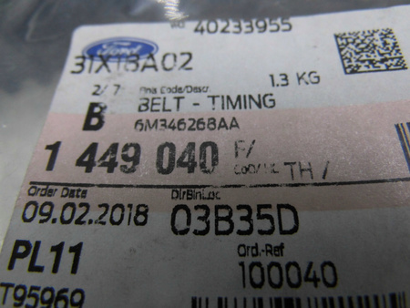 PASEK ROZRZĄDU FORD EVEREST RANGER 2.5/3.0L DIESEL _1449040_ 6M34-6268-AA
