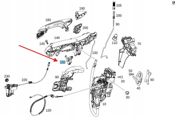 PODŚWIETLENIE KLAMI LH RH MERCEDES C W205 E W213 W238 W217 OE A0998200283