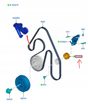 ROLKA NAPINACZA 2.0L EB FORD MONDEO S-MAX GALAXY 5132507 _ 9G9Q-6C344-AB