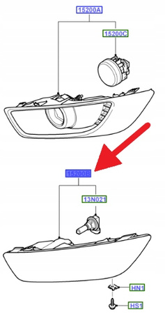 LAMPA PRZECIWMGIELNA PRAWA FORD MONDEO 2010- OE 1731475 _ BS71-15K201-AB