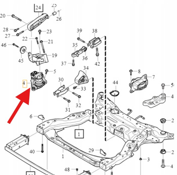 ŁAPA PODUSZKA SILNIKA PRAWA 2.0 B4 VOLVO S90 S60 V90 V60 2020- OE 32411651