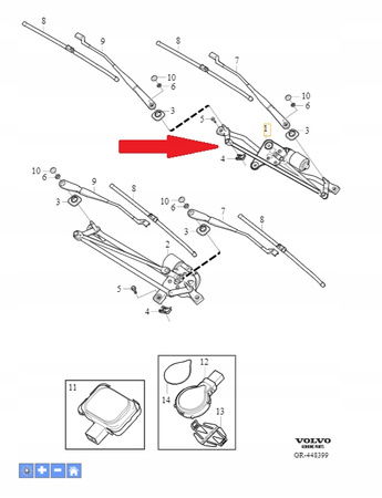 Silnik wycieraczek Volvo XC60 (-17) OE 31333454