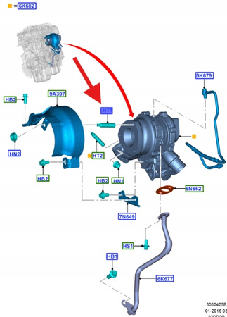 ŚRUBA TURBOSPRĘŻARKI DIESEL FORD RANGER 2011- OE 5298022 _ W716303-S900