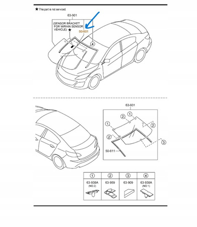 Uszczelka szyby czołowej - Mazda 3 BL_BBM450601