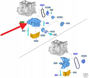 POMPA OLEJU Z WAŁKIEM 1.0 EB FORD FOCUS 2018- OE 2231160 _ JX6G-6A305-AB