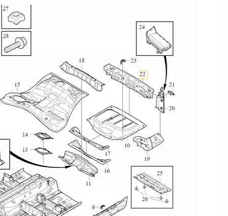 WZMOCNIENIE PAS TYLNY GÓRNY VOLVO XC90 2024- OEM/OE 32432591