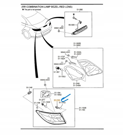 Gniazdo lampy zespolonej - Mazda 6 GH GG 6 GY_GJ6A51074