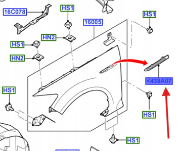 ZAŚLEPKA BŁOTNIKA PRAWY PRZÓD MONDEO Mk4 2010- 1754158 _ BS71-16C216-AF