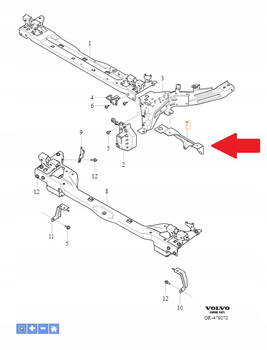WSPORNIK PRAWY PRZEDNIEGO PASA BŁOTNIKA VOLVO EX40 XC40 2018- OE 32277560