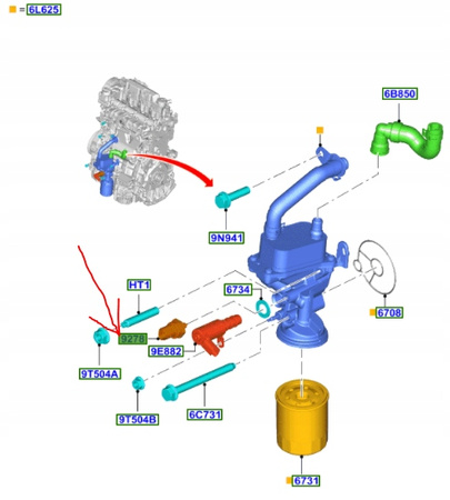 CZUJNIK CIŚNIENIA OLEJU FORD 2.0L DURATORQ DIESEL _ 1864426 _ DS7Q-9278-BA