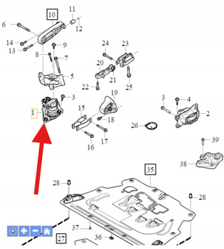 PRAWA PODUSZKA SILNIKA 2.0 D4 D4204T VOLVO V60 V90 2020- OE 32298699