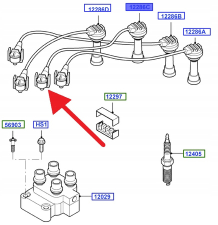 PRZEWÓD ZAPŁONOWY CYLINDRA 3 FOCUS 1998- 2007 OE 1335371 _ YS6F-12284-A1A