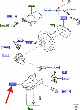 DOLNA OSŁONA KOLUMNY KIEROWNICY FOCUS 1998- OE 1346653 _ 2M51-3533-ABYYFX