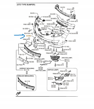 Listwa spoilera - Mazda 6 GH_GS1M519H1B