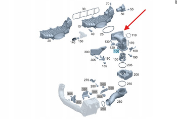 KOLANKO KOLEKTORA DOLOTOWEGO DIESEL OM651 MERCEDES OE A6510904000