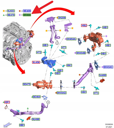 CHŁODNICA ZAWORU EGR 2.0 ECOBOOST KUGA EDGE 2018- 2521421 _ K2GE-9F464-AC