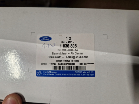 FILTR POWIETRZA FORD TOURNEO COURIER 1.5 1.6 TDCI _ 1836805 _  ET76-9601-AA
