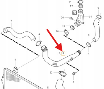 DOLOT RURA PRZEWÓD INTERCOOLERA 2.4D VOLVO S60 V70 2001- XC90 OE 30794888