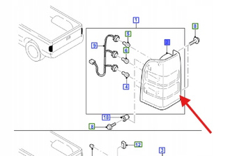 ŚWIATŁO TYLNE PRAWA STRONA FORD RANGER 2006- 2011 1454397 _ 6M34-13404-AB