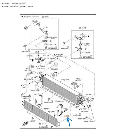 Kanał powietrza intercooler - Mazda CX-9 TC_PY8W1356Z