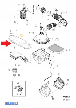 Wlot powietrza Volvo V40/V40CC OE 31370223