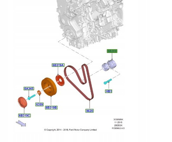 NAPINACZ PASKA PK FORD OE 2.0 TDCI 1870358 FS7Q-6A228-AA