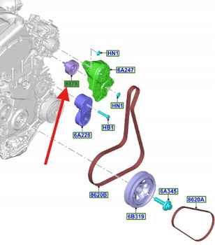 ROLKA PROWADZĄCA PASEK KLINOWY FORD 2.0 Ecoblue 2175646 _ HG9Q-19A216-AA