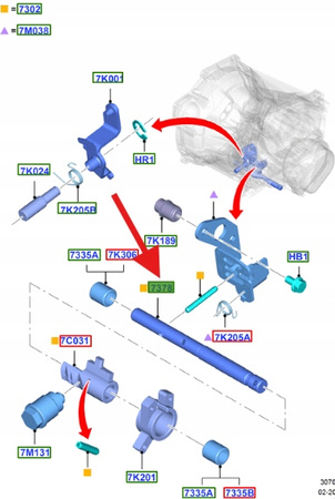WAŁEK ZMIANY BIEGU MANUAL ECOSPORT KA 2015- OE 1850601 _ 98WT-7378-SA