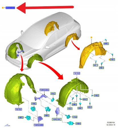 NADKOLE PRAWY TYŁ FORD KUGA ESCAPE 2020- 2535701 _ MV4B-S278B50-AB