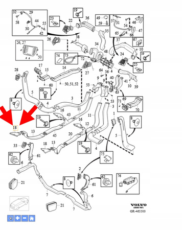 WYLOT POWIETRZA TRZECI RZĄD SIEDZEŃ PRAWA VOLVO XC90 2016- OEM/OE 31369379
