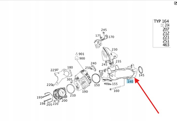RURA DOLOT POWIETRZA EGR DIESEL OM642 MERCEDES OE A6420901637