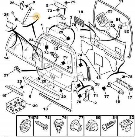 AMORTYZATOR TYLNEJ KLAPY CITROEN BERLINGO VP OE 8731E0