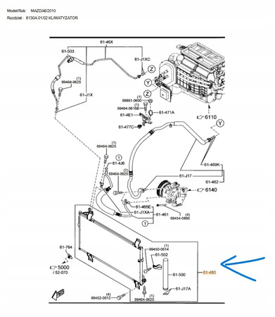 Skraplacz klimatyzacji - Mazda 6 GH 2007-2010_GS1D61480D