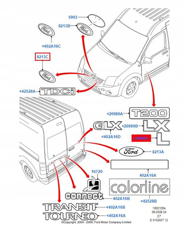 EMBLEMAT PRZÓD FORD FOCUS C-MAX 03- KUGA 08- MONDEO 1360719 _ 4M51-8216-AA