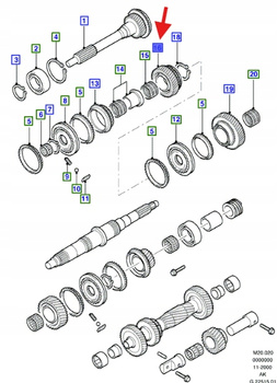KOŁO ZĘBATE PIĄTEGO BIEGU TRANSIT 2.5L TDCI 1058867 _ 988T-7M002-AA