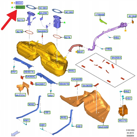 POMPA PALIWA 5.0 V8 FORD MUSTANG 2015- OE 2122977 _ FR3C-9H307-BF