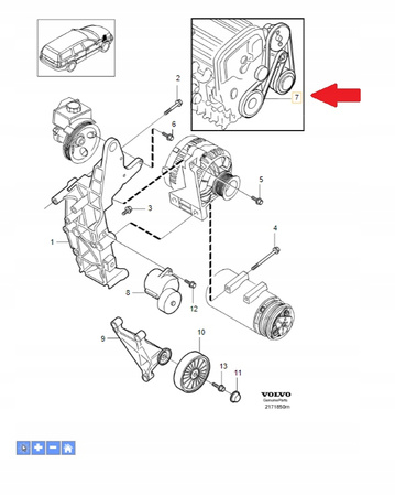 PASEK KLINOWY WIELOROWKOWY BENZYNA VOLVO XC70 V70 2000- S60 S80 OE 30731808