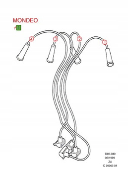 PRZEWODY ZAPŁONOWE FORD MONDEO COUGAR ESCORTFIESTA_1202513_1U2J-12280-G1A