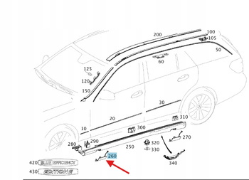 ZAŚLEPKA PROGU PRAWA MERCEDES E klasa W212 OE A2126981630